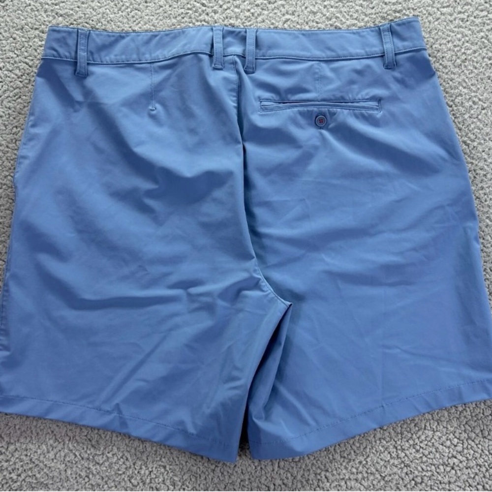 RHONE Men's Light Blue Flat Front Performance Shorts